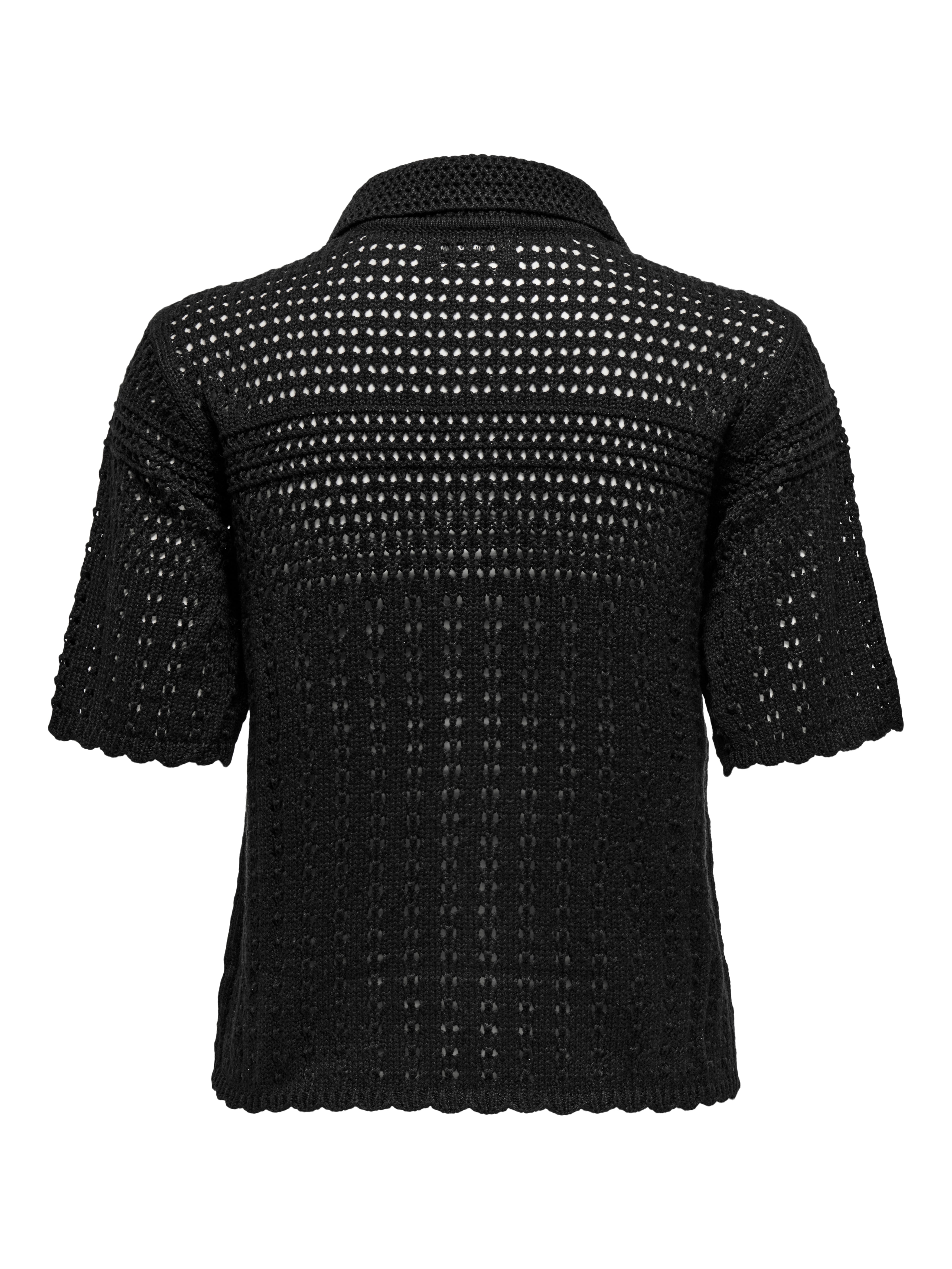 JDY Robin Collar Crochet Knit Cardigan