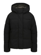 Global Black Hooded Puffer Jacket