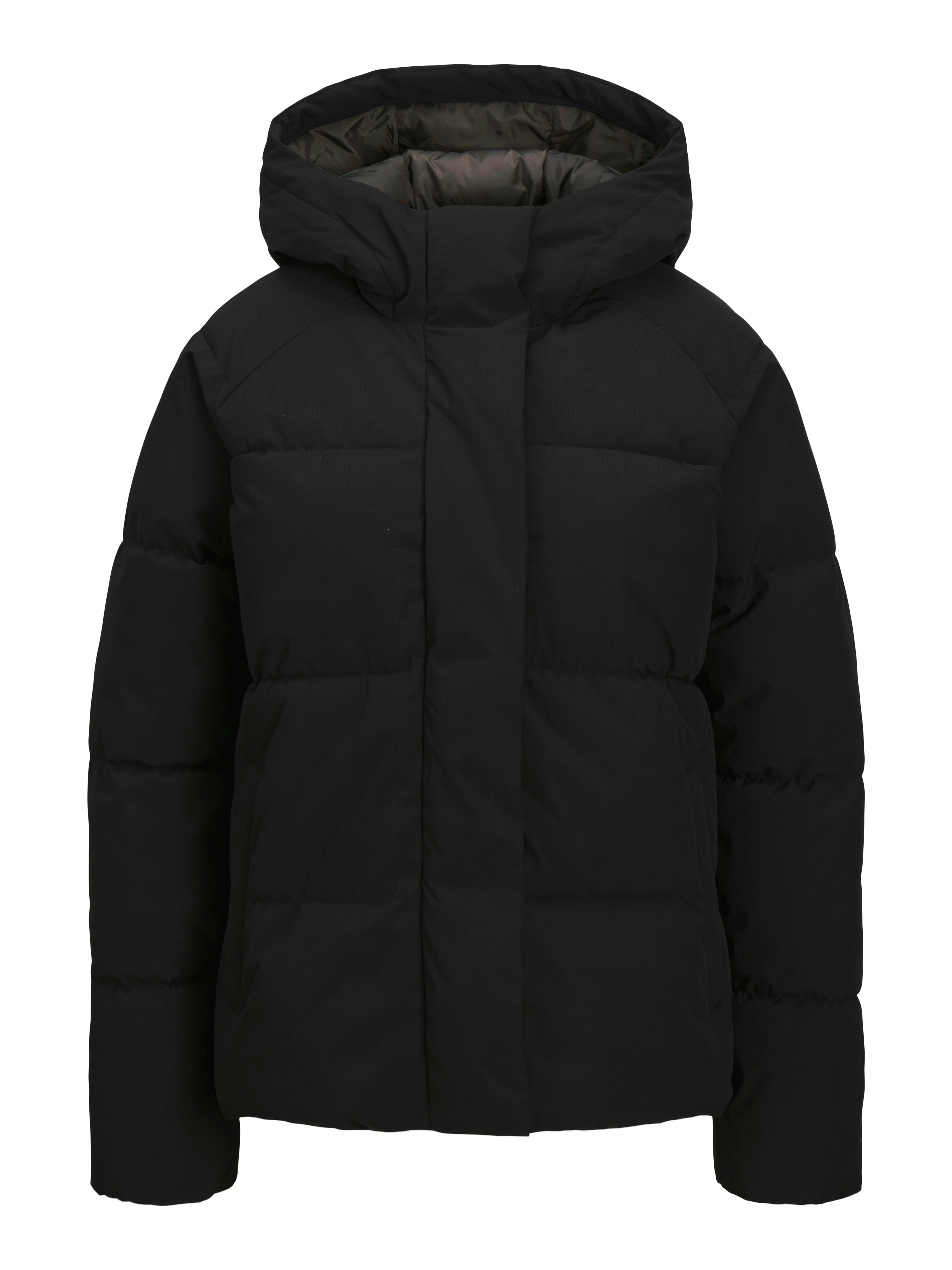 Global Black Hooded Puffer Jacket