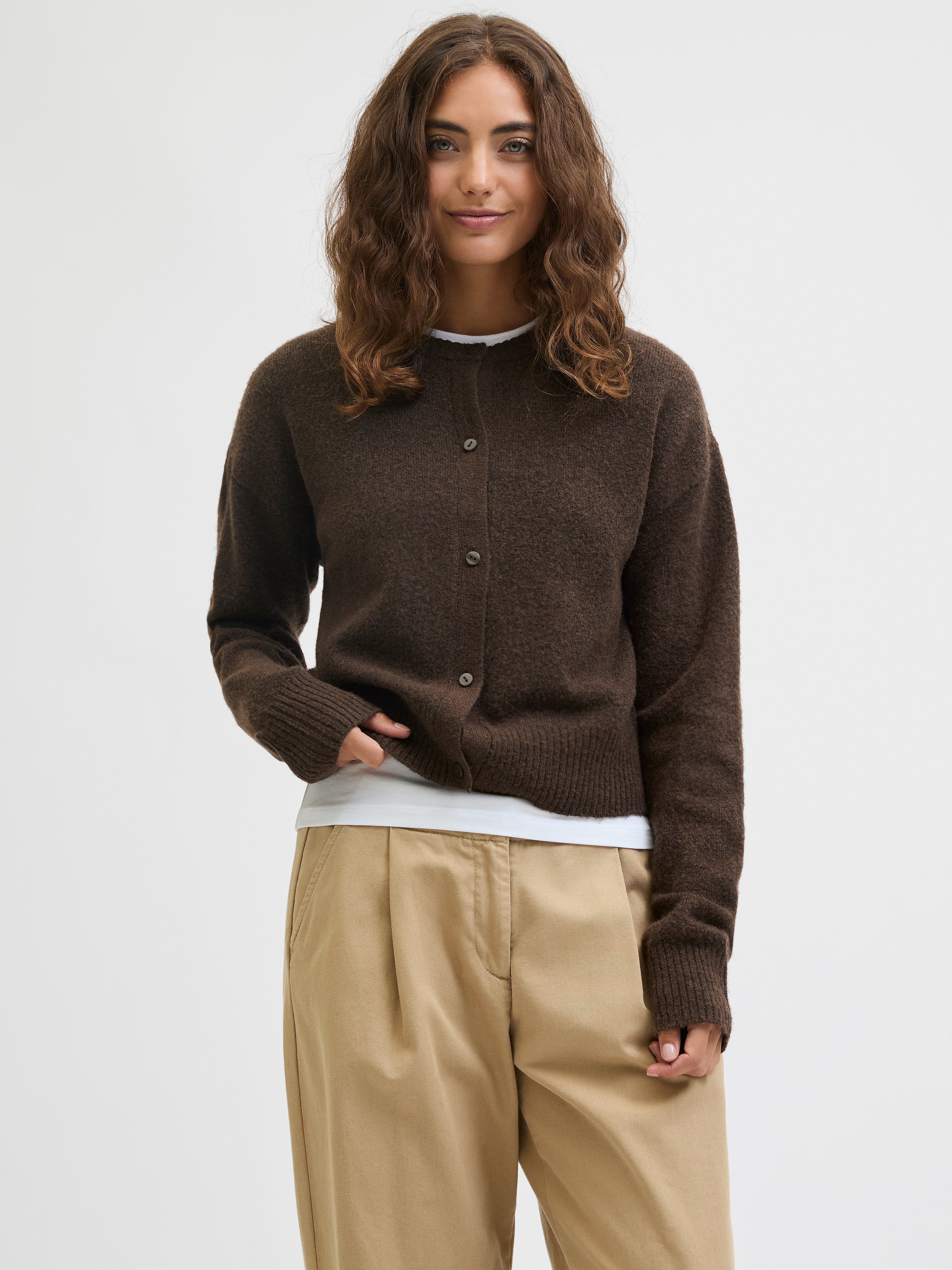 Natalie brown Knit Cardigan