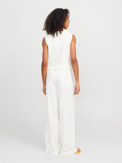 Breeze Cream Linen Wide Leg Trousers