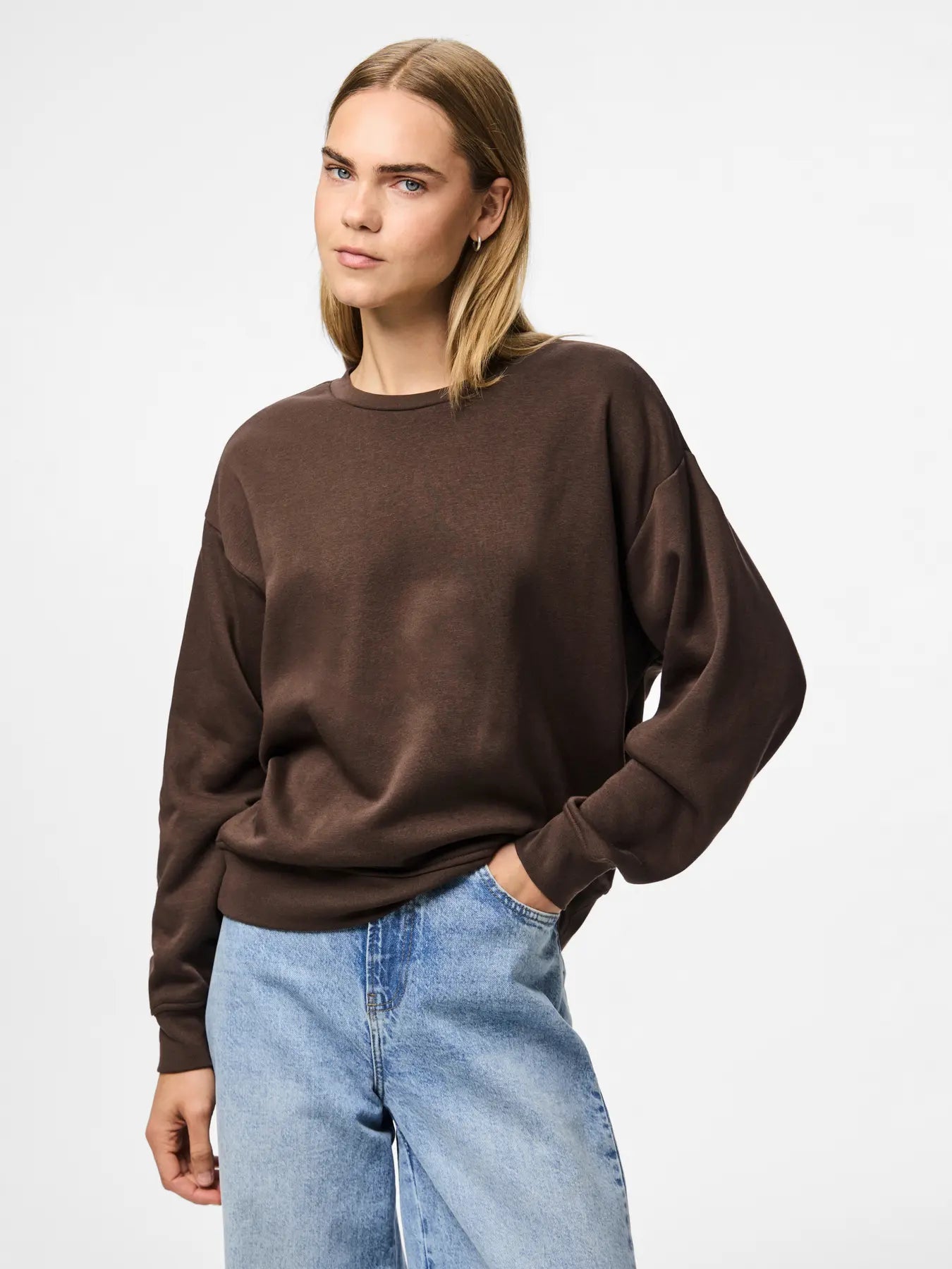 Chilli Brown Round Neck Sweatshirt