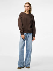 Chilli Brown Round Neck Sweatshirt