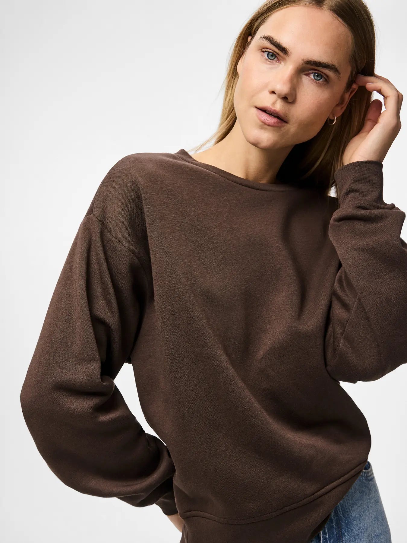 Chilli Brown Round Neck Sweatshirt