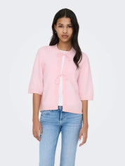 Simoni Tie Front Cardigan Pink
