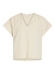 Prisilla Beige V-Neck Top