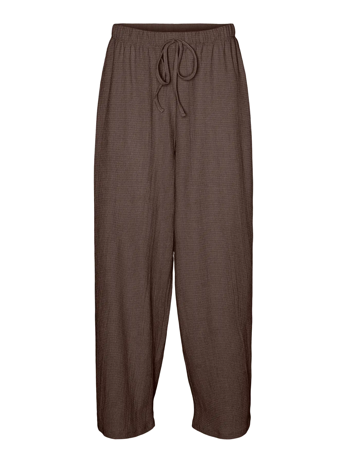 Luna Textured Wide Leg Trousers Brown