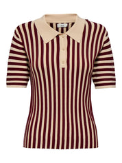 Nola Striped Collar Knit Top