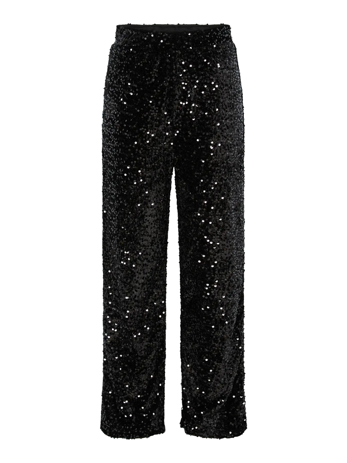 Kam Sequin Wide Leg Trousers - Black