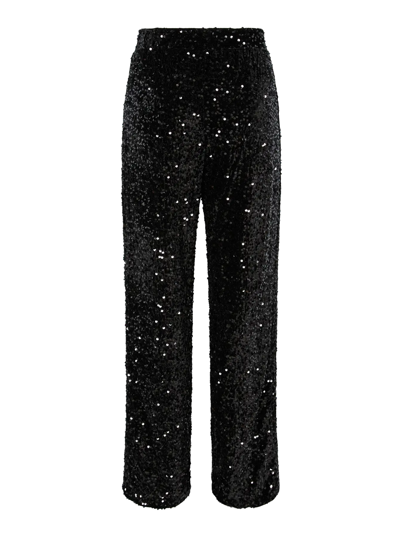 Kam Sequin Wide Leg Trousers - Black