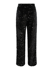 Kam Sequin Wide Leg Trousers - Black