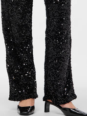 Kam Sequin Wide Leg Trousers - Black