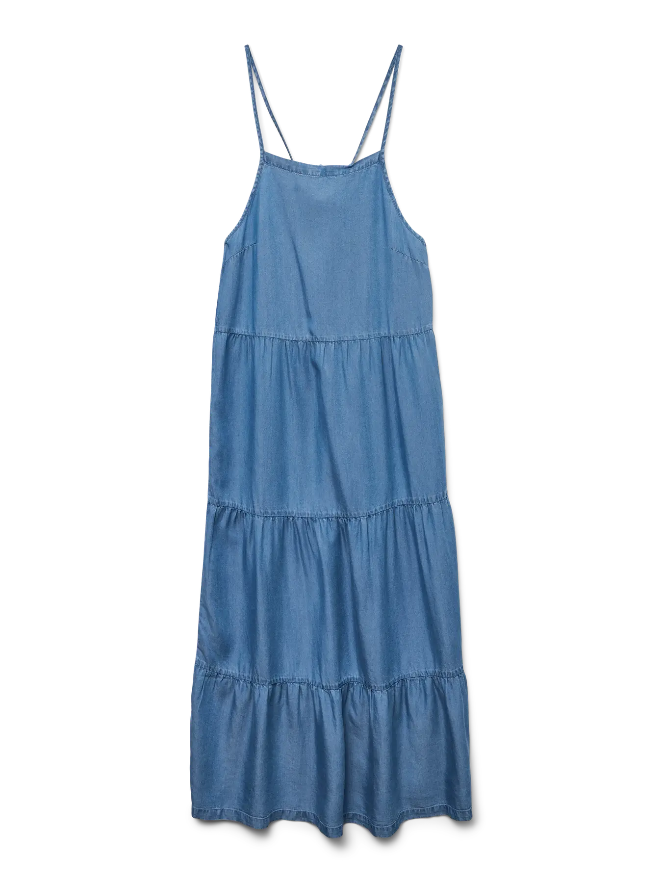 Fleur Tiered Tencel Denim Midi/Maxi