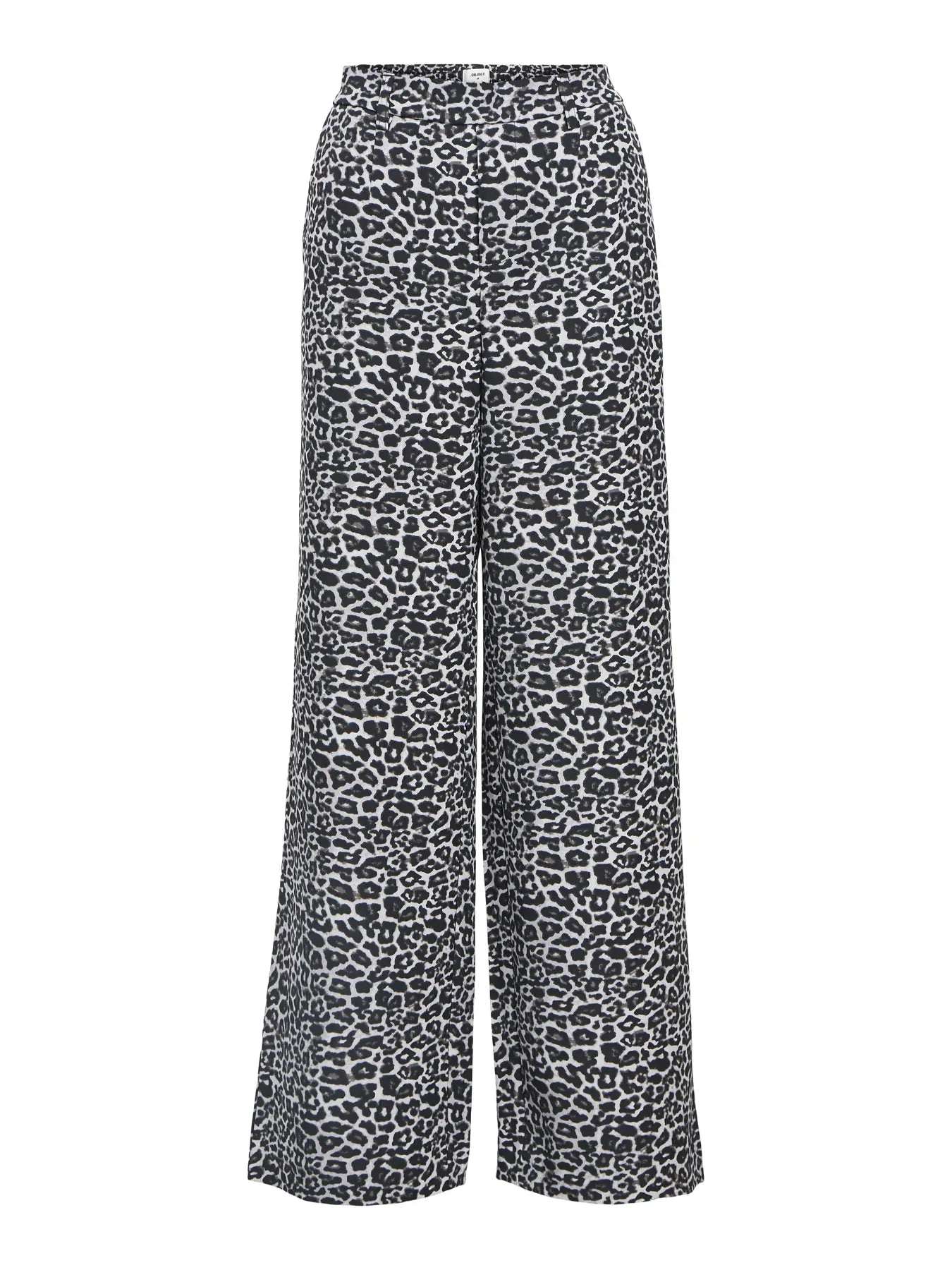 Lisa Grey Leopard Print Wide Leg Trousers