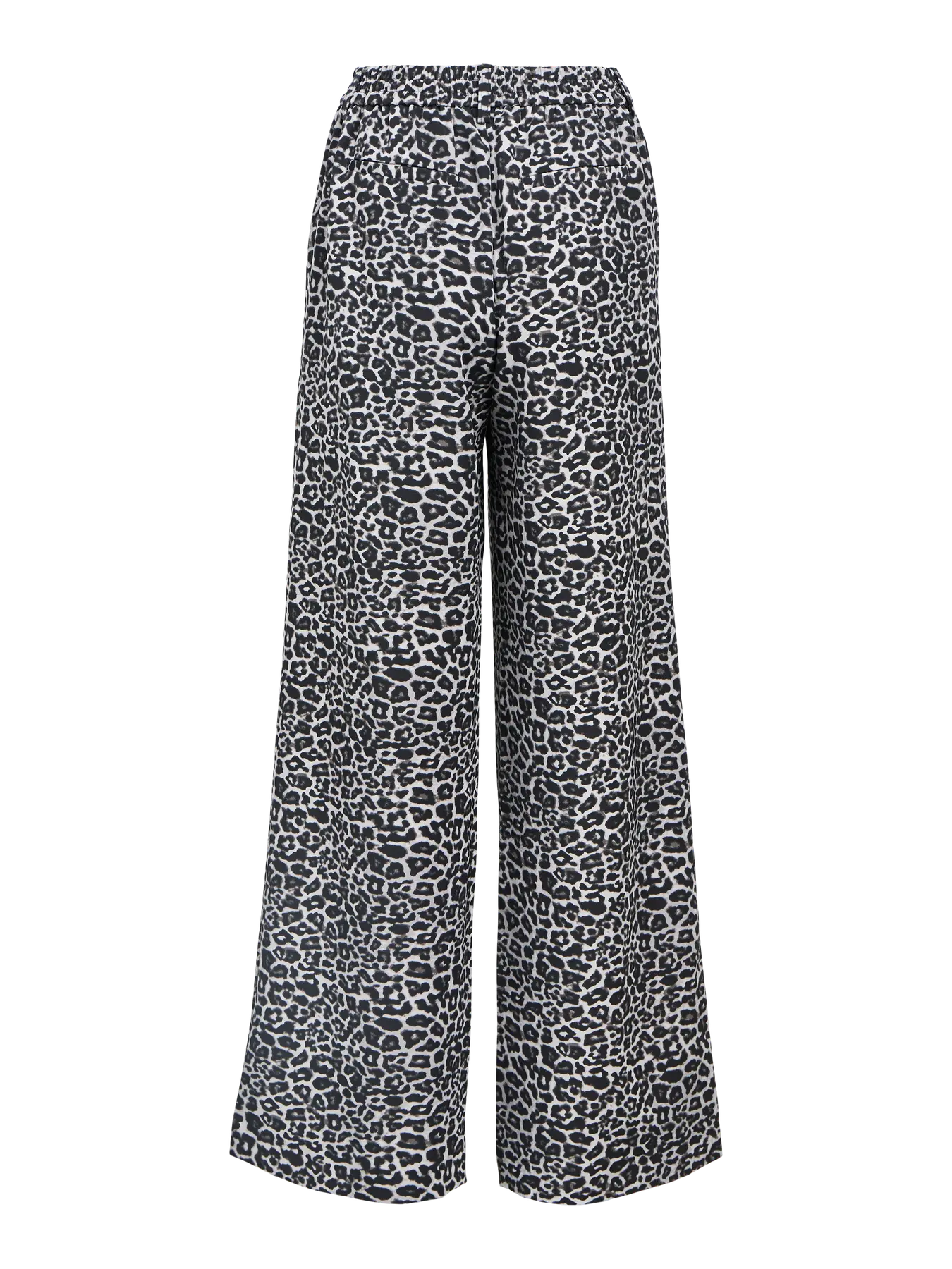 Lisa Grey Leopard Print Wide Leg Trousers