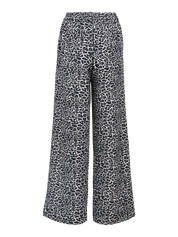 Lisa Grey Leopard Print Wide Leg Trousers