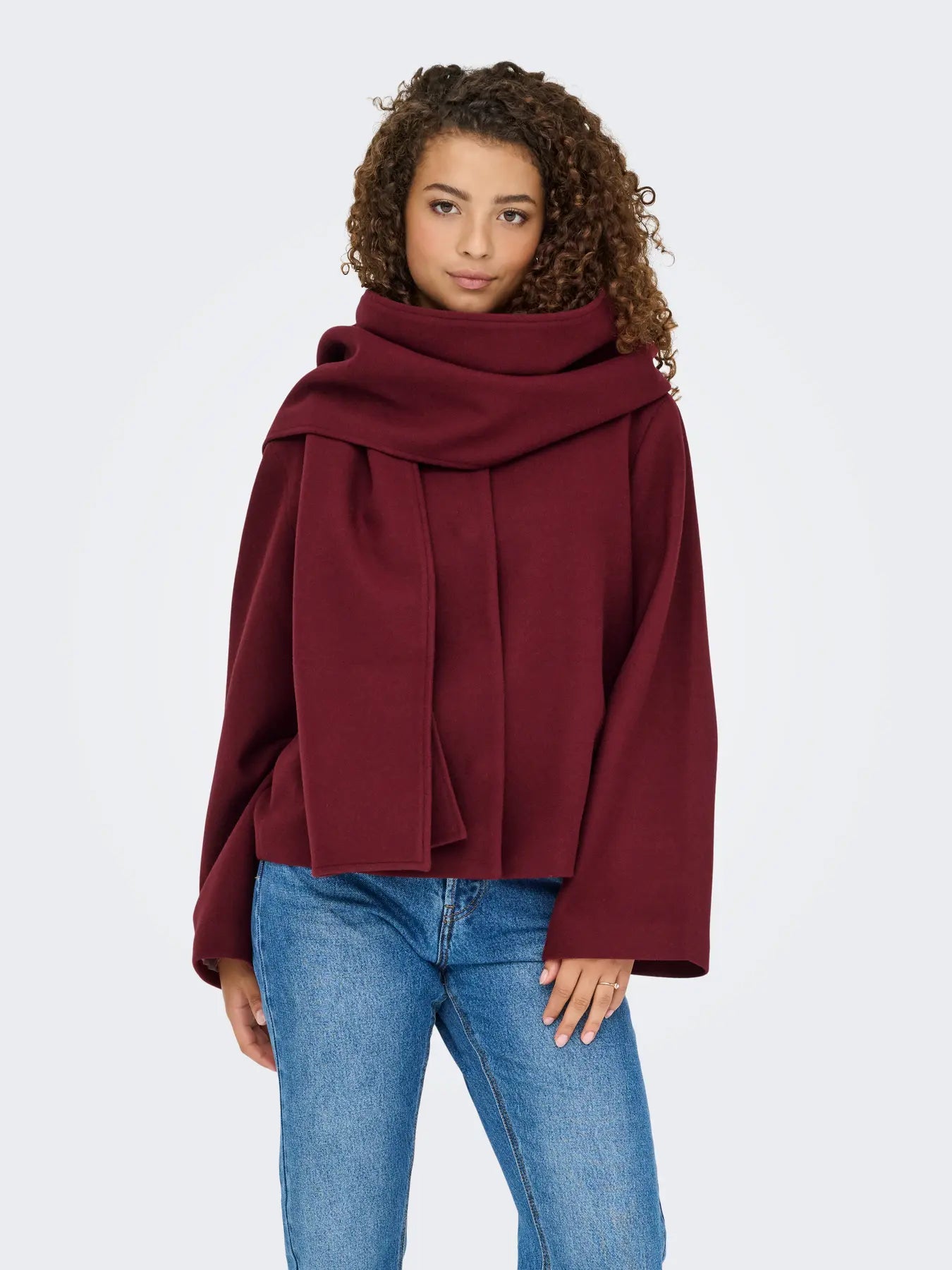 Elba Wine Scarf Jacket