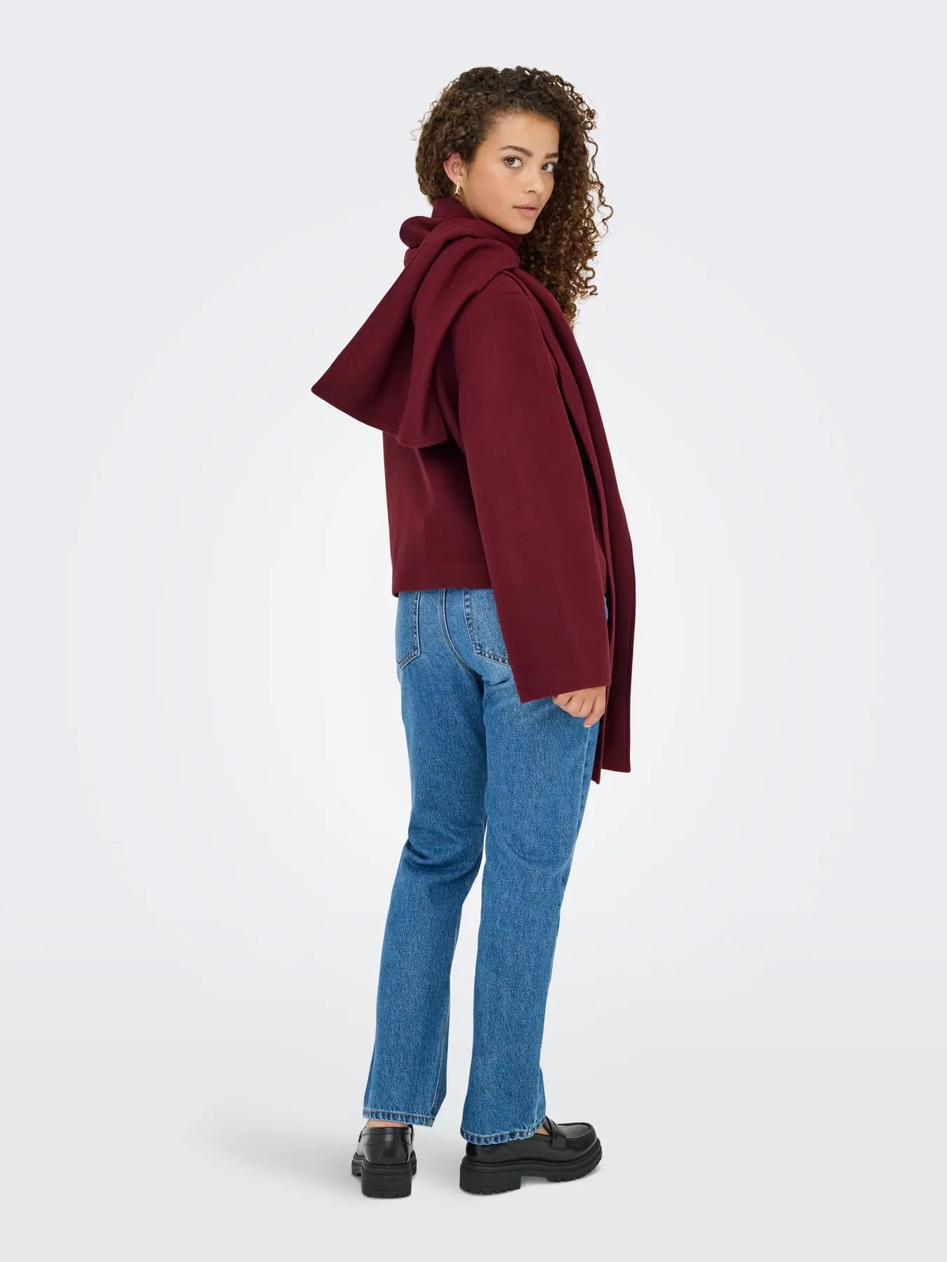 Elba Wine Scarf Jacket