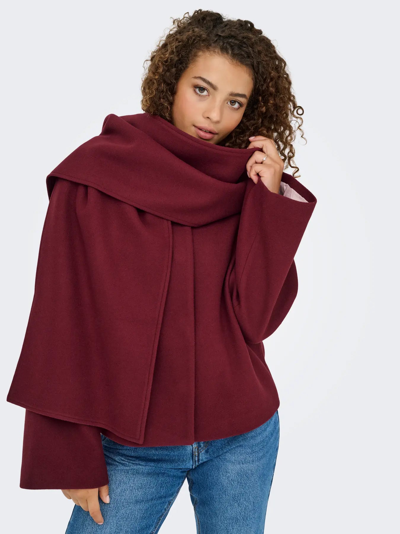 Elba Wine Scarf Jacket