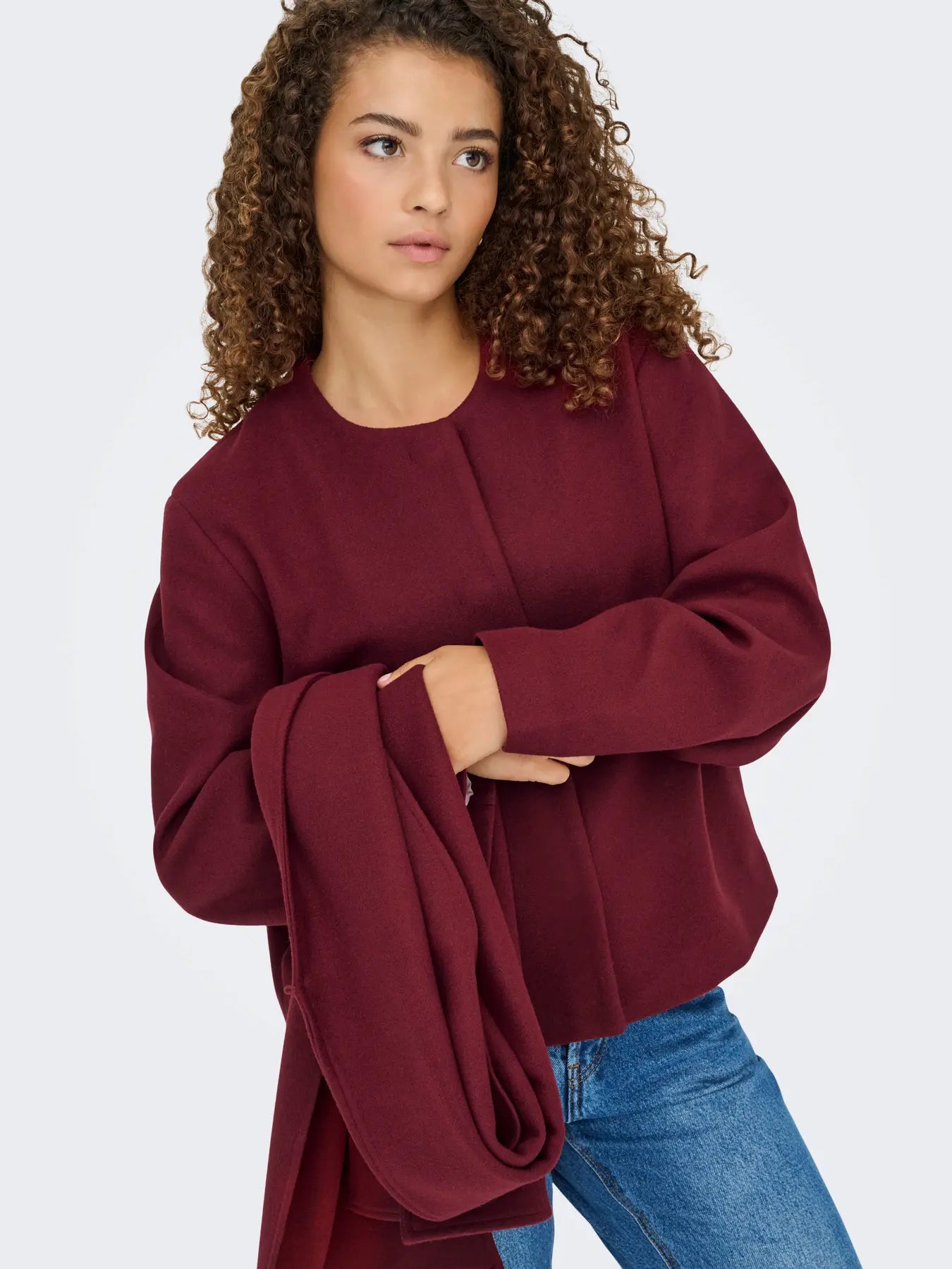 Elba Wine Scarf Jacket