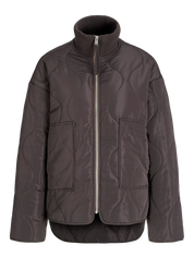 Serena Brown Mid Quilted Zip Jacket