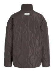 Serena Brown Mid Quilted Zip Jacket