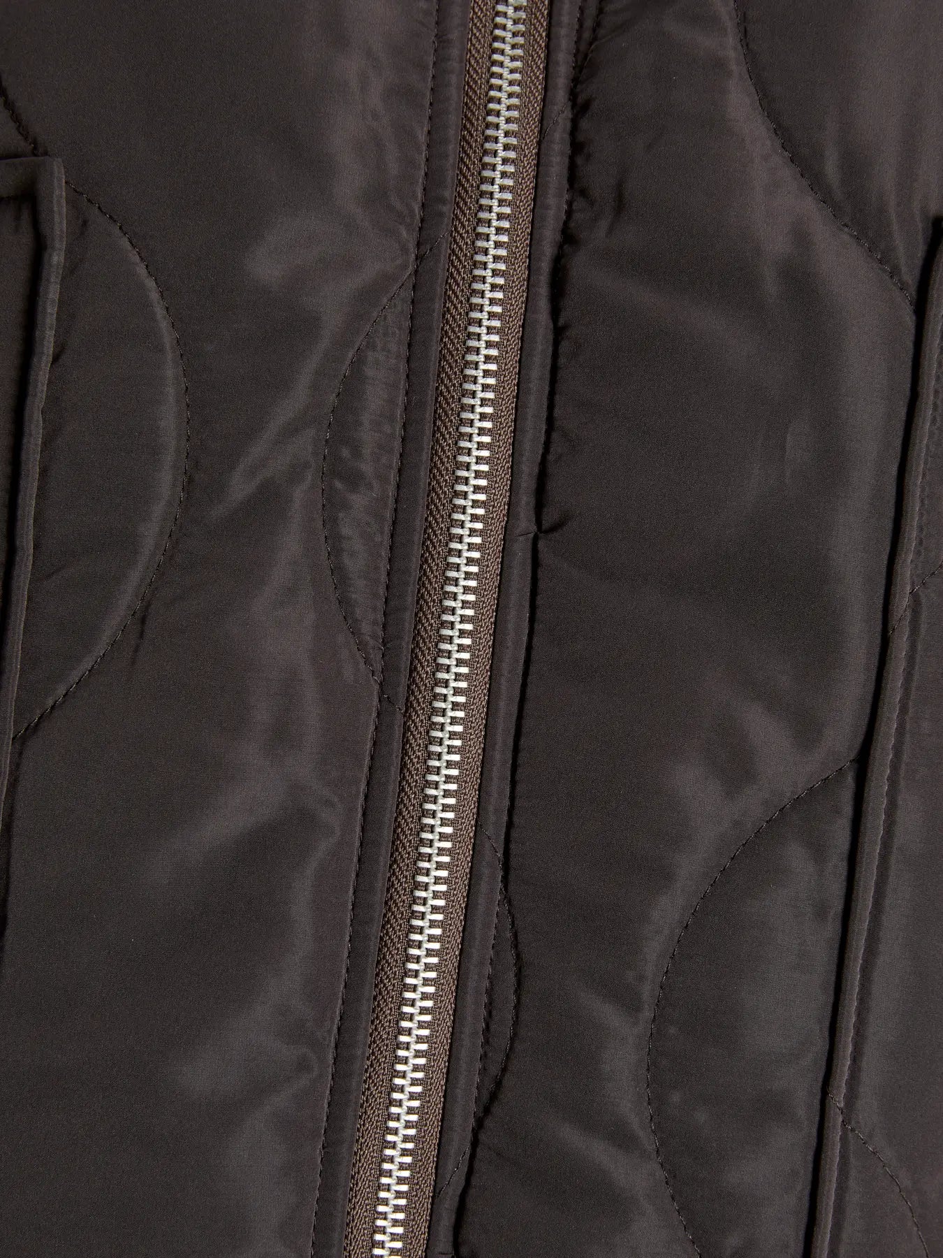 Serena Brown Mid Quilted Zip Jacket