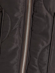 Serena Brown Mid Quilted Zip Jacket