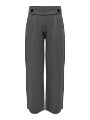 Geggo Button Grey Wide Leg Trousers