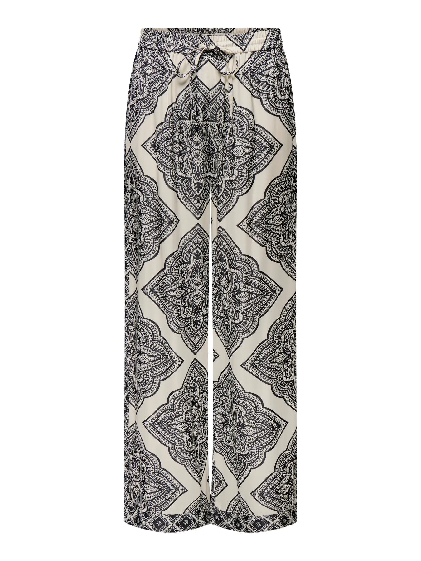 Hairon Paisley Print Satin Wide Leg Trousers