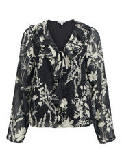 Pearl Floral Ruffle Front Top