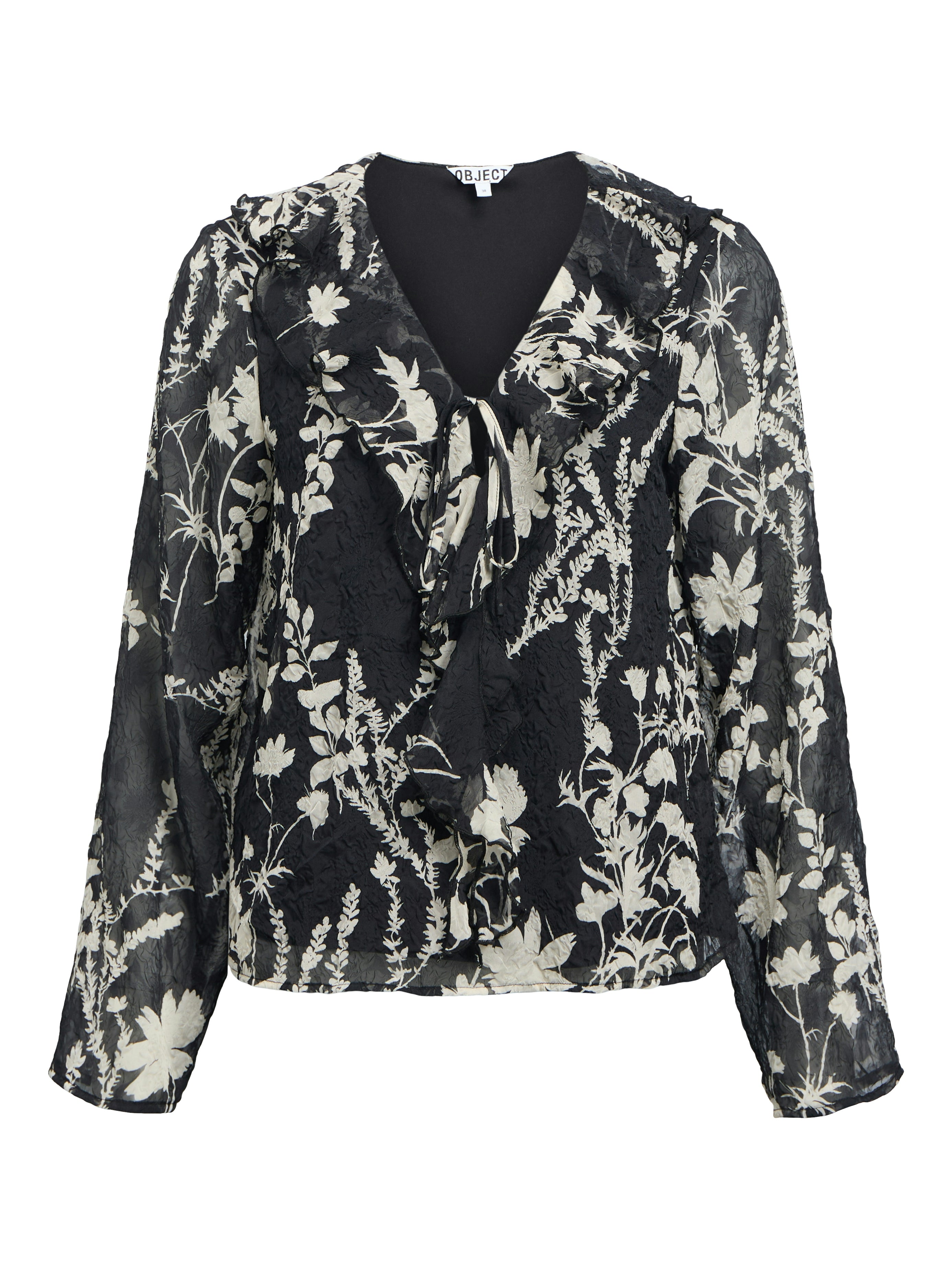 Pearl Floral Ruffle Front Top