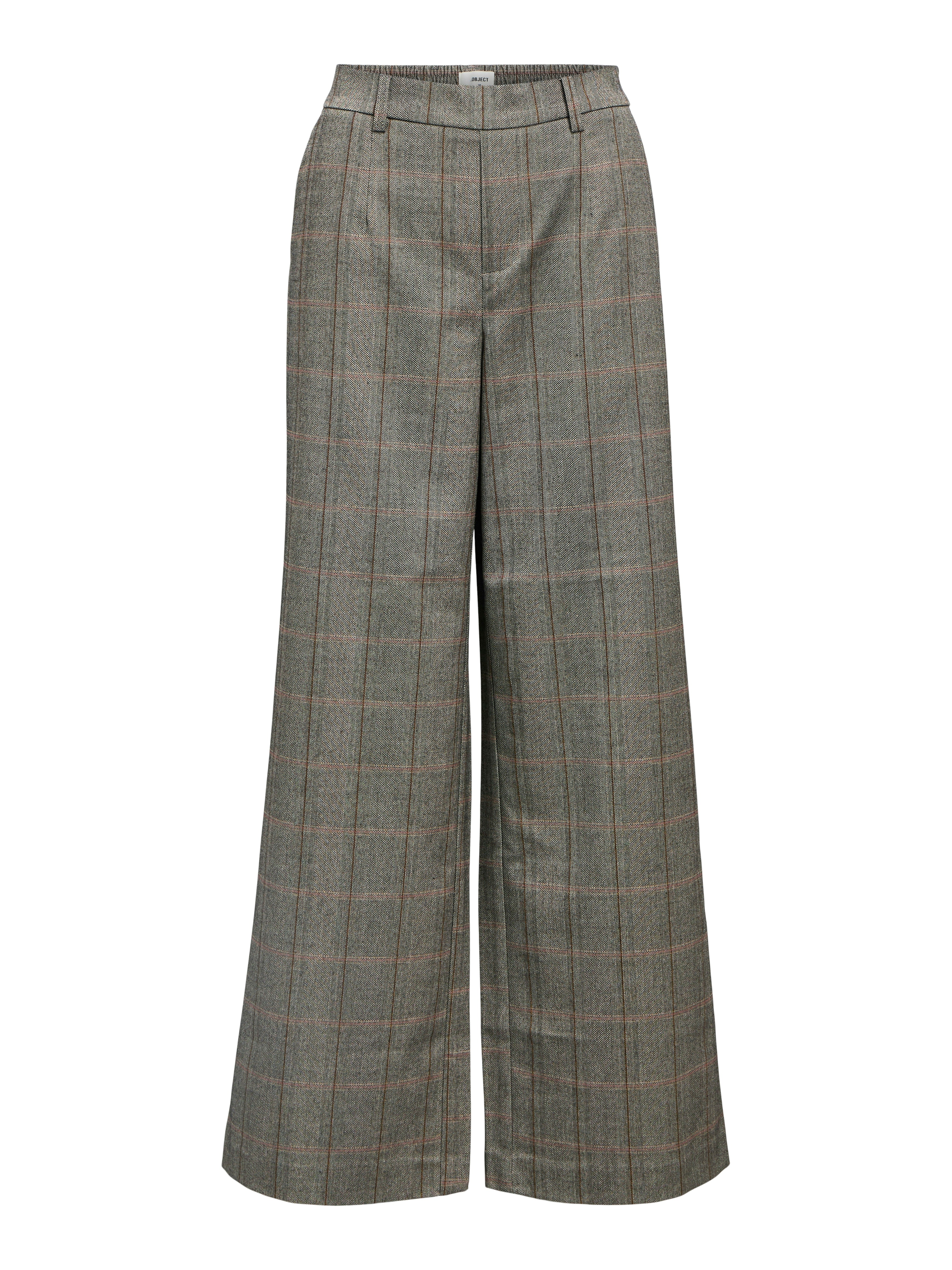 Lisa Checked Print Wide Leg Trousers