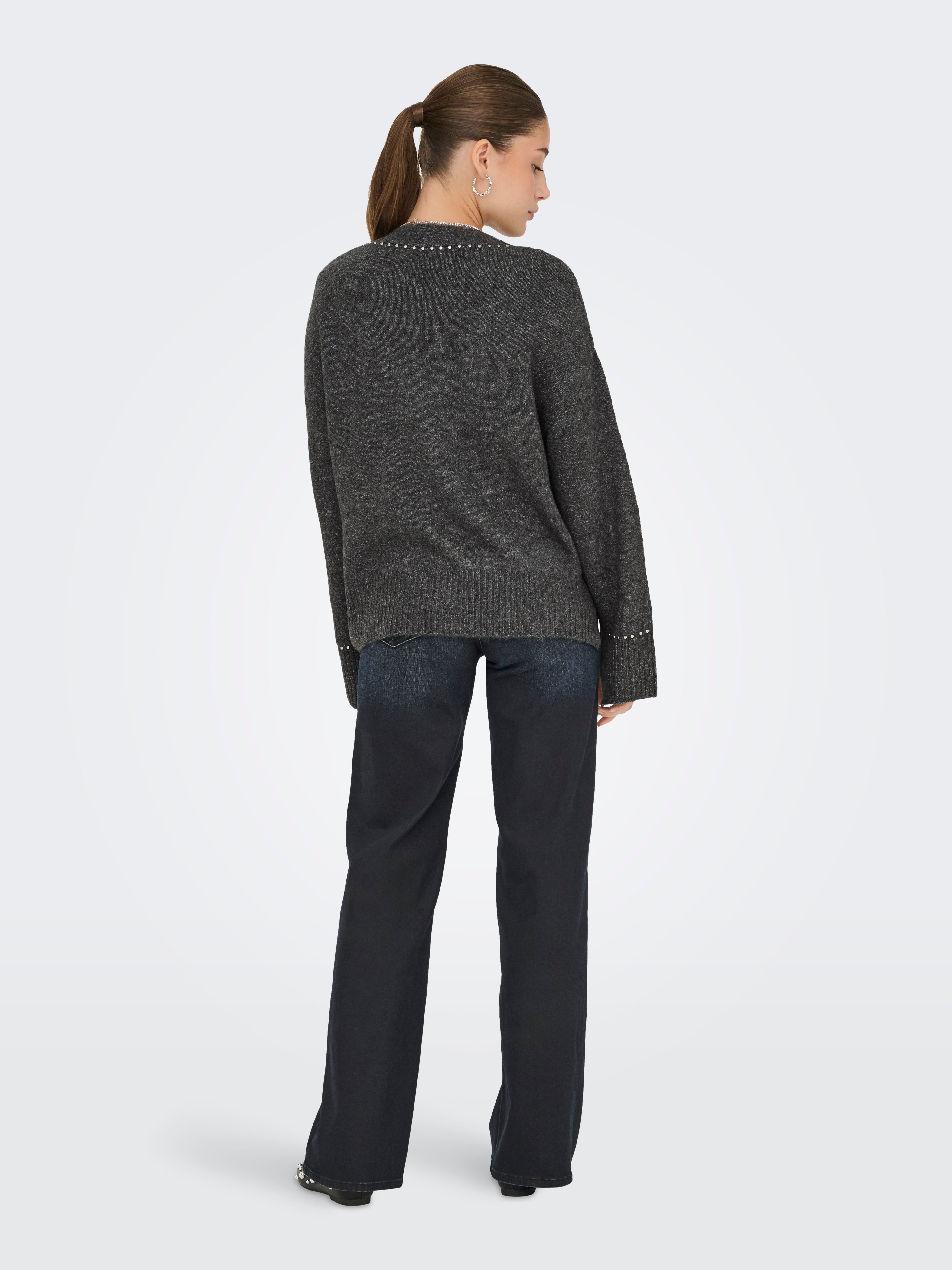 Elsie Grey Stud Detail Cardigan