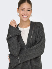 Elsie Grey Stud Detail Cardigan