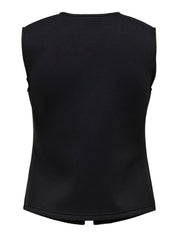 Naomi Black Vest with Gold Buttons