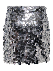 Jadel Silver Sequin Mini Skirt