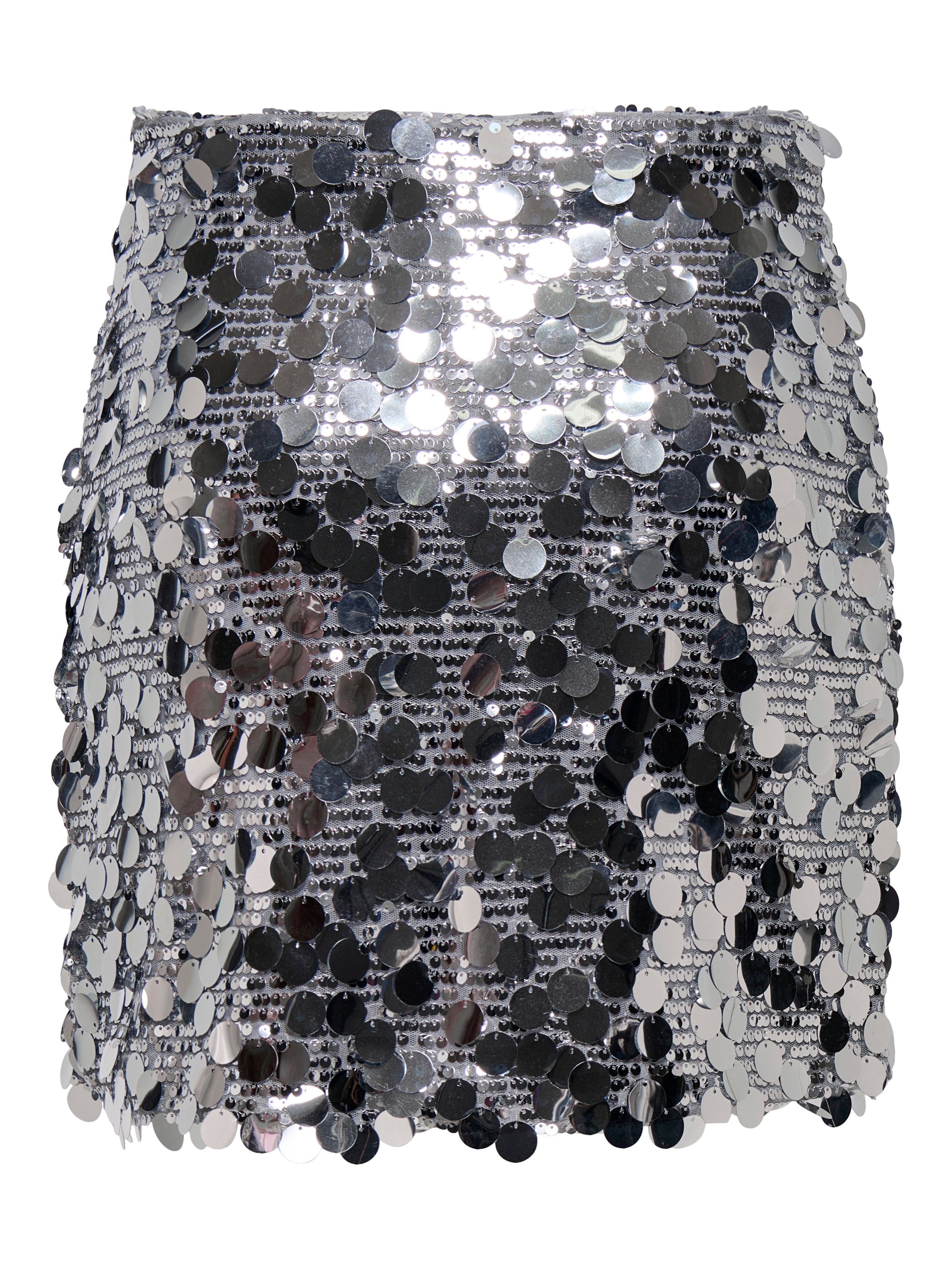Jadel Silver Sequin Mini Skirt