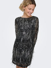 Spacy Drop Sequin Bow Back Mini Dress