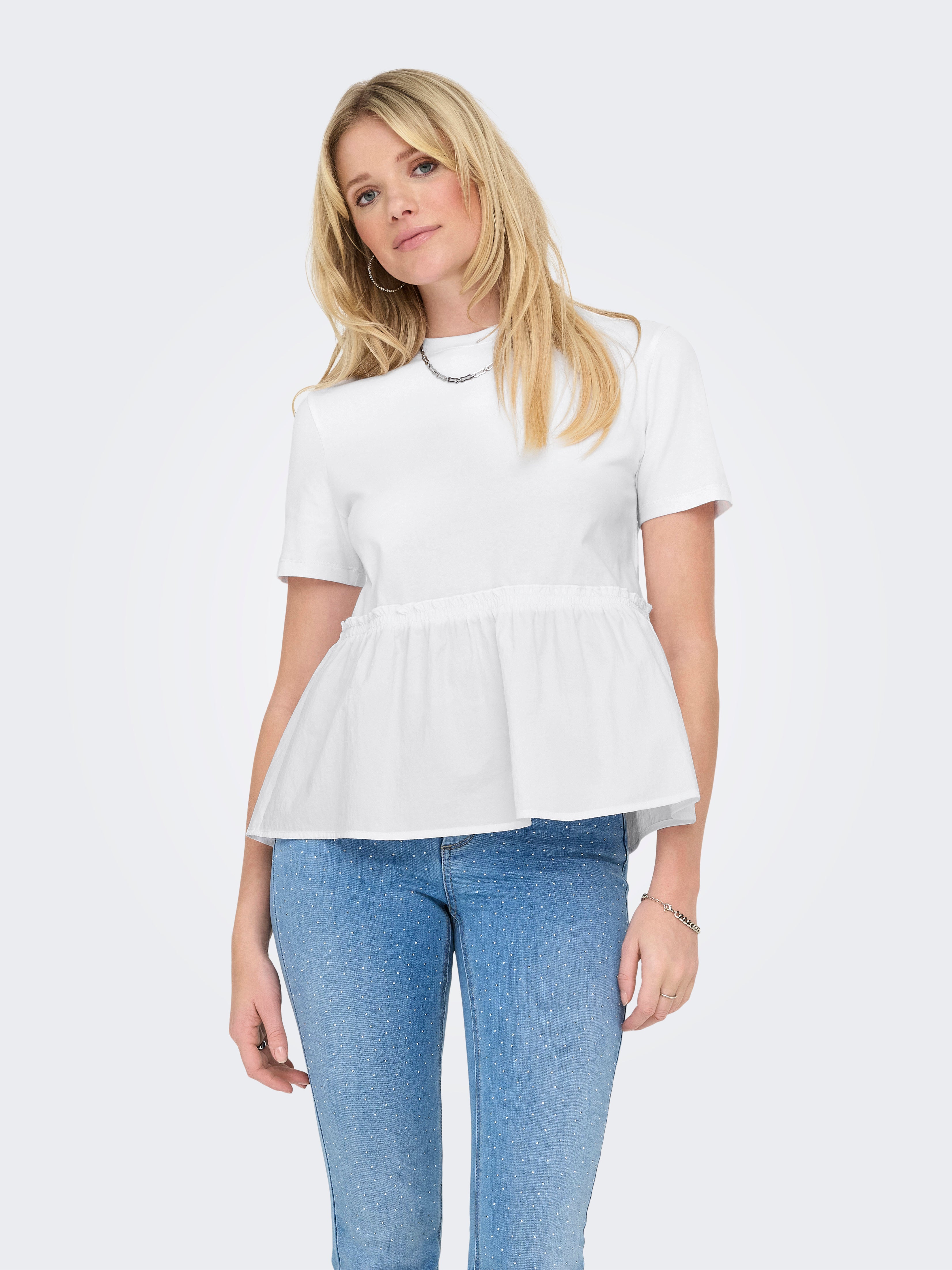 Lia White T-Shirt with Peplum