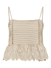 Tulum Cotton Square Neck Embroidered Top