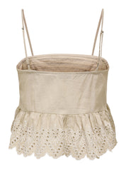 Tulum Cotton Square Neck Embroidered Top
