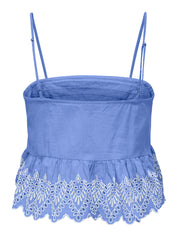 Tulum Cotton Square Neck Embroidered Top