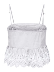 Tulum Cotton Square Neck Embroidered Top