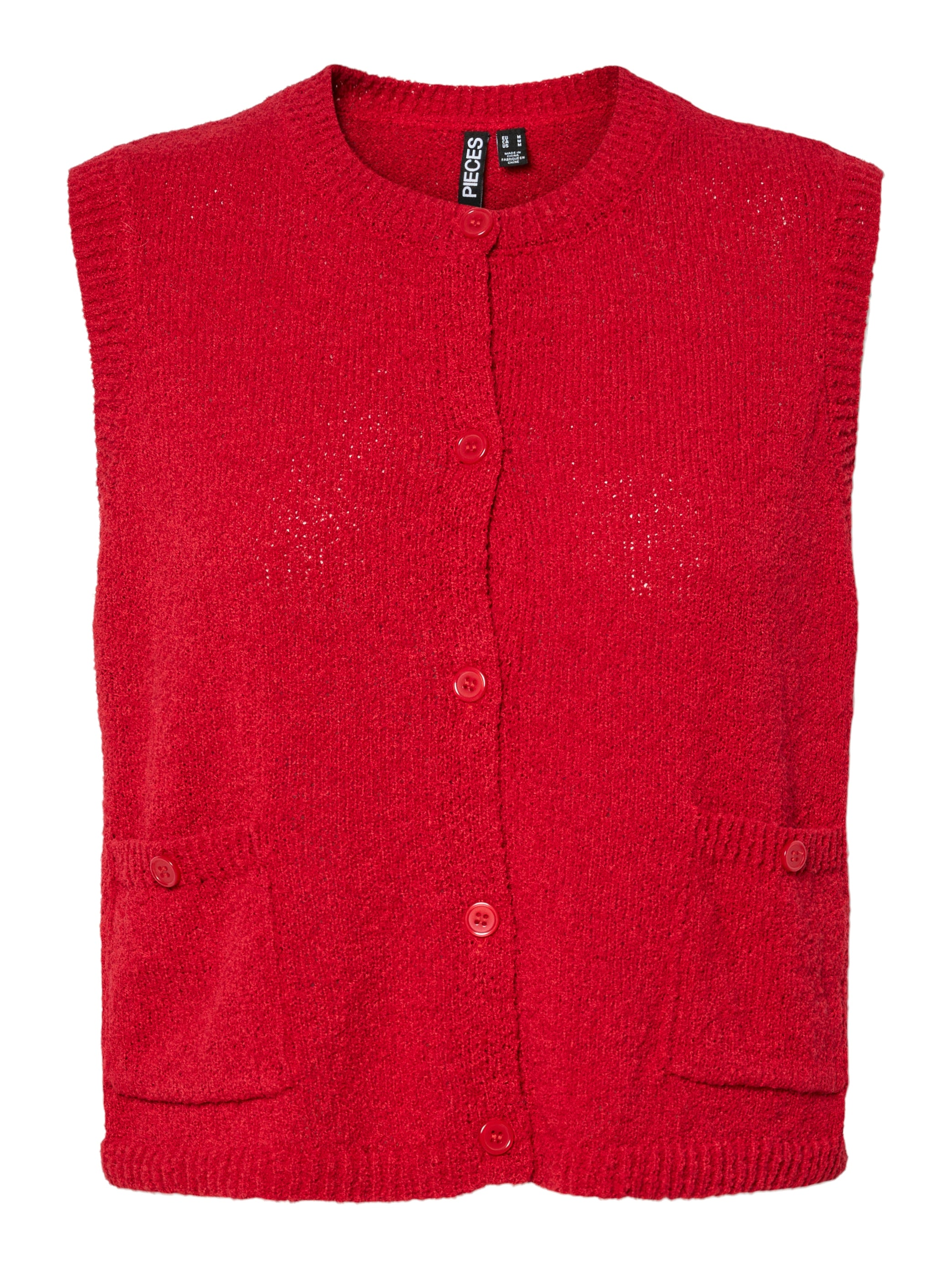 Jessie Red Round Neck Knit Top