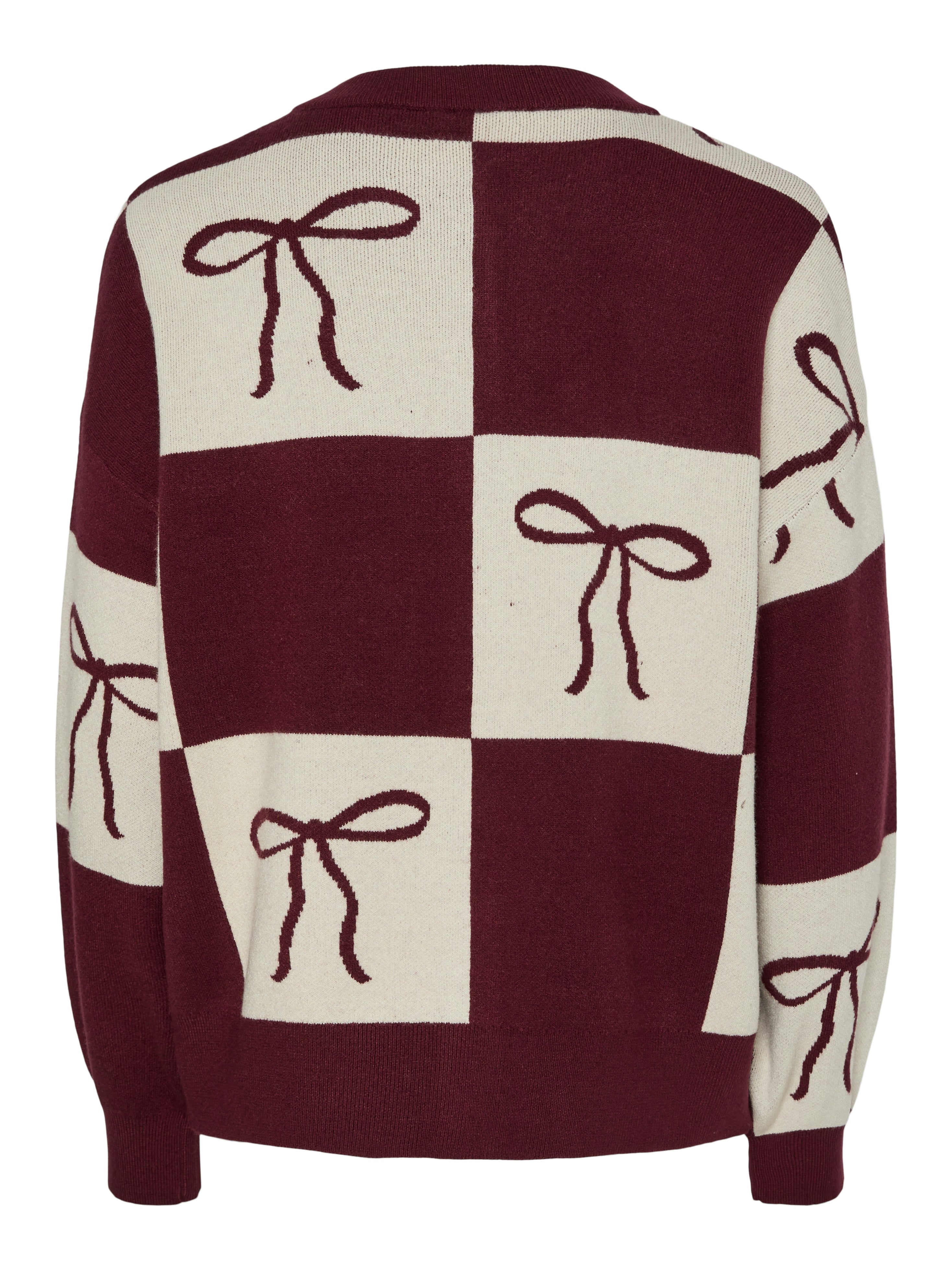 Jette Bow Burgundy Cardigan