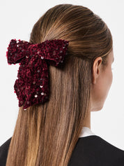 Kam Sequin Hair Bow Clip