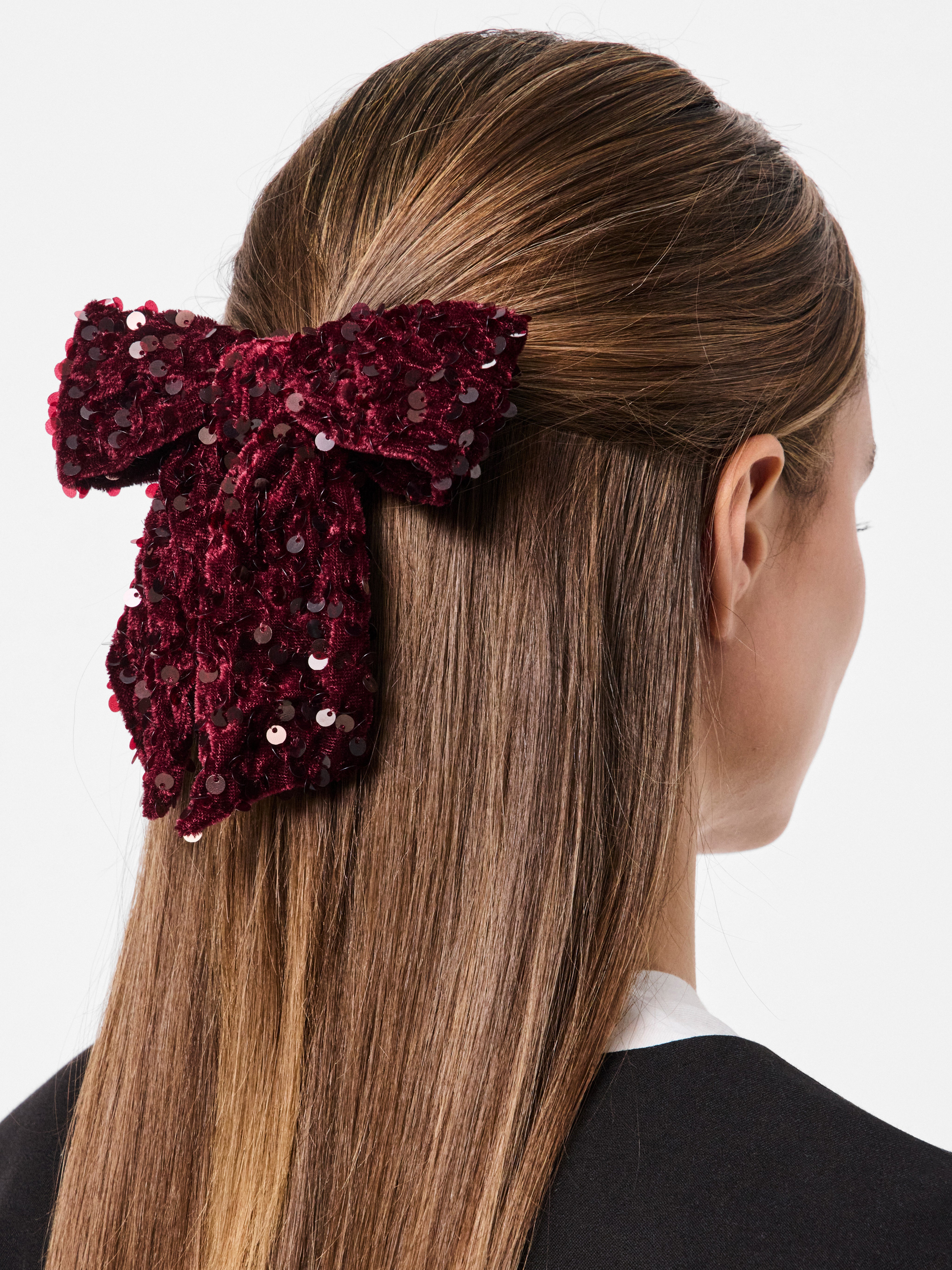 Kam Sequin Hair Bow Clip