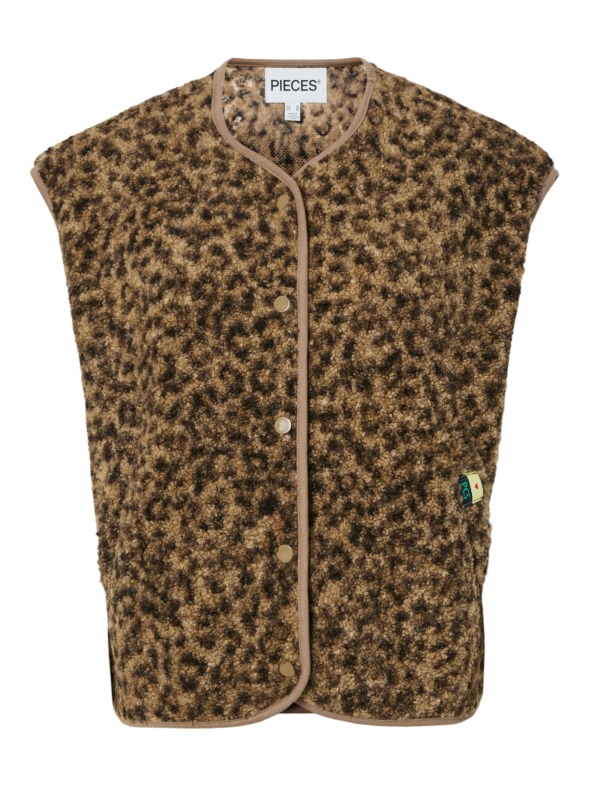 Katty Leopard Teddy Relaxed Fit Gilet