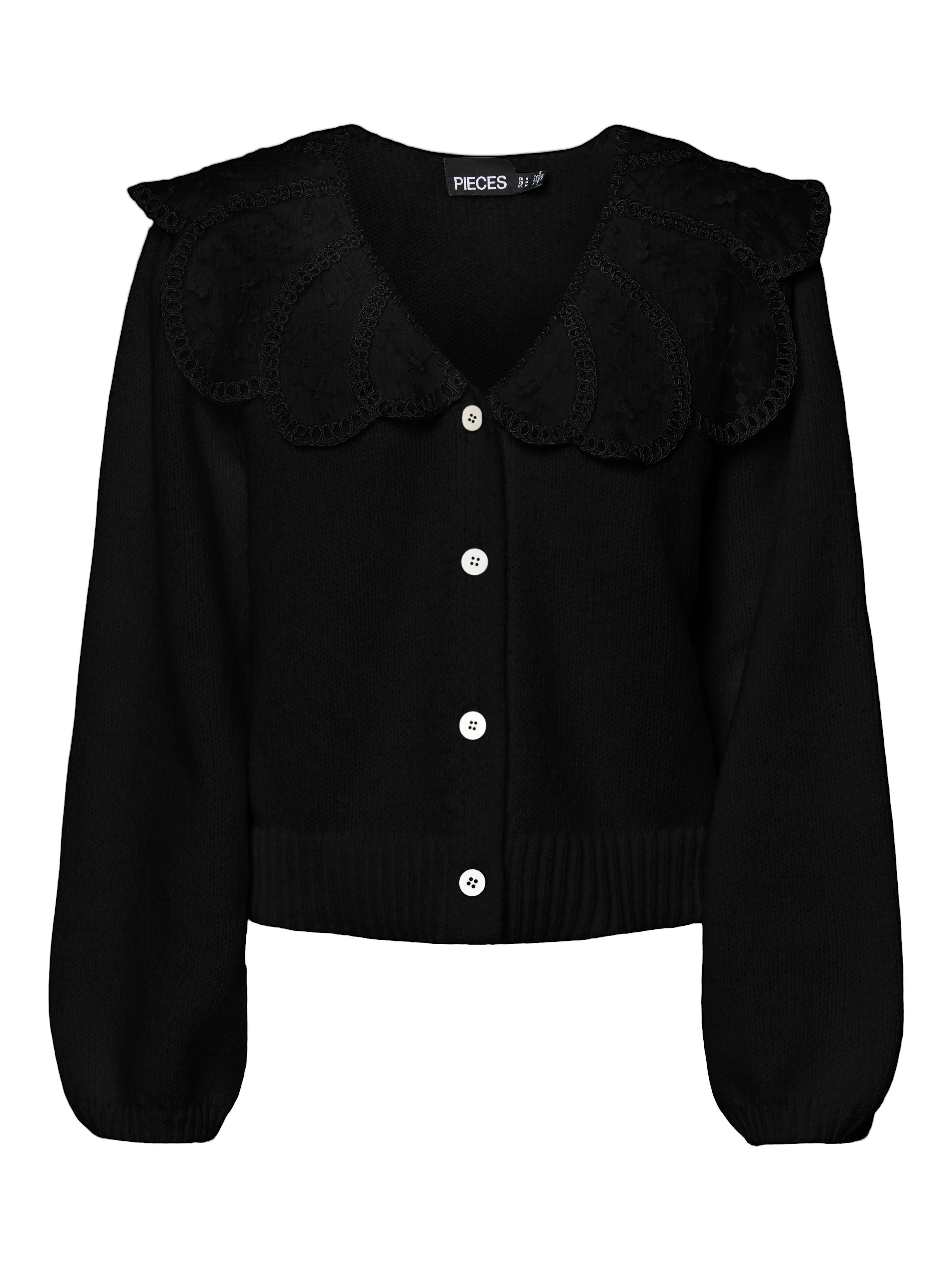 Abby Black Lace Collar Cardigan